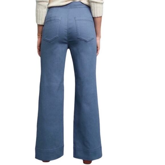 Anthropologie Cassidy Wide Leg High Rise
Belted Pants Blue Size 12 - Picture 3 of 11